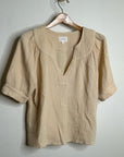 Honorine 100% Cotton Gauze Short Sleeve Puff Sleeve Top