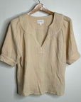 Honorine 100% Cotton Gauze Short Sleeve Puff Sleeve Top