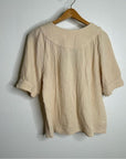 Honorine 100% Cotton Gauze Short Sleeve Puff Sleeve Top