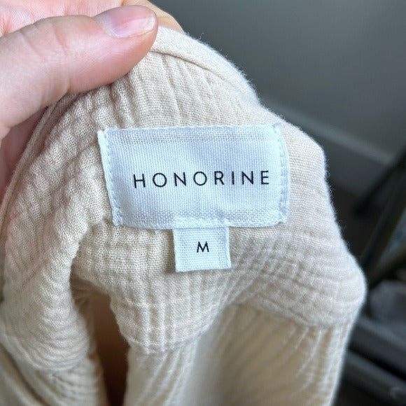 Honorine 100% Cotton Gauze Short Sleeve Puff Sleeve Top