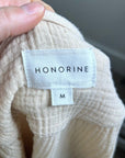 Honorine 100% Cotton Gauze Short Sleeve Puff Sleeve Top