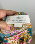 Trovata Cotton Ramie Carla High Neck Floral Short Sleeve Blouse Top