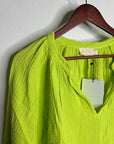 Nation LA 100% Cotton Gauze Bright Green Peasant Style Mimi Blouse