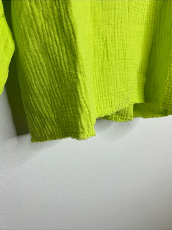 Nation LA 100% Cotton Gauze Bright Green Peasant Style Mimi Blouse