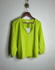 Nation LA 100% Cotton Gauze Bright Green Peasant Style Mimi Blouse