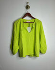 Nation LA 100% Cotton Gauze Bright Green Peasant Style Mimi Blouse