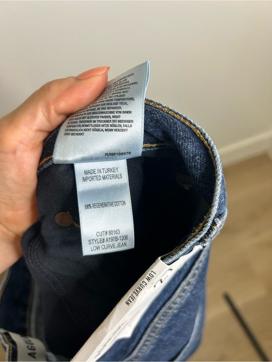 AGOLDE 100% Regenerative Cotton Low Curve Jean in Pendulum Dark Wash