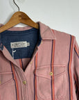 Outerknown 100% Organic Cotton Pink Striped Button Down Blanket Shirt