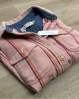 Outerknown 100% Organic Cotton Pink Striped Button Down Blanket Shirt