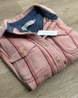 Outerknown 100% Organic Cotton Pink Striped Button Down Blanket Shirt