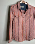 Outerknown 100% Organic Cotton Pink Striped Button Down Blanket Shirt