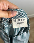 MIRTH 100% Cotton Green Gingham Short Sleeve Oversized Tunic Blouse