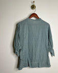 MIRTH 100% Cotton Green Gingham Short Sleeve Oversized Tunic Blouse