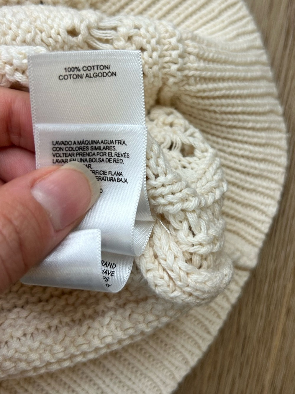 Lucky Brand 100% Cotton Cream Crochet Bobble Knit Sweater Tank Top
