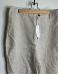 Reformation 100% Linen Freddie Straight Leg Trouser Pant in Oatmeal