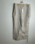 Reformation 100% Linen Freddie Straight Leg Trouser Pant in Oatmeal