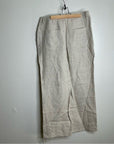Reformation 100% Linen Freddie Straight Leg Trouser Pant in Oatmeal