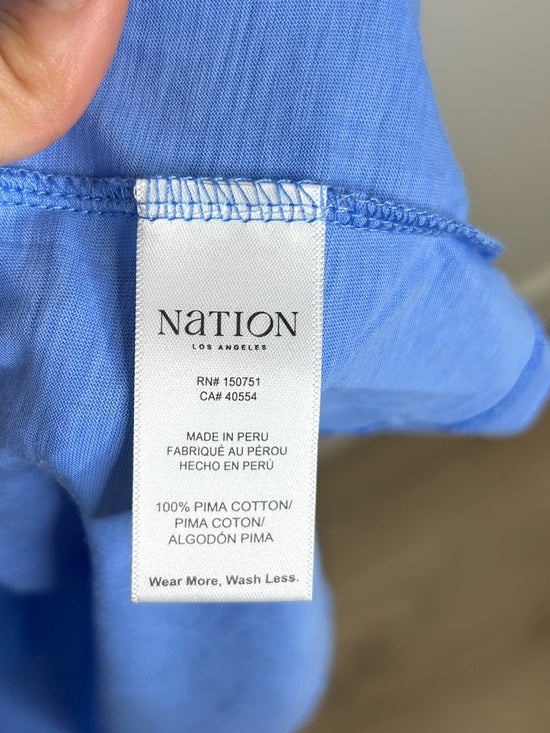 Nation LA 100% Cotton Penelope Smocked Midi Dress in Blue Laguna