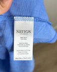 Nation LA 100% Cotton Penelope Smocked Midi Dress in Blue Laguna