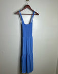 Nation LA 100% Cotton Penelope Smocked Midi Dress in Blue Laguna