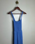 Nation LA 100% Cotton Penelope Smocked Midi Dress in Blue Laguna