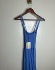 Nation LA 100% Cotton Penelope Smocked Midi Dress in Blue Laguna