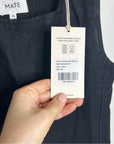 MATE The Label 100% Organic Linen Sqaure Neck Mini Dress Black