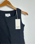 MATE The Label 100% Organic Linen Sqaure Neck Mini Dress Black