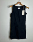 MATE The Label 100% Organic Linen Sqaure Neck Mini Dress Black
