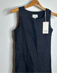 MATE The Label 100% Organic Linen Sqaure Neck Mini Dress Black