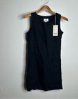 MATE The Label 100% Organic Linen Sqaure Neck Mini Dress Black