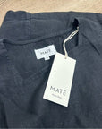 MATE The Label 100% Organic Linen Sqaure Neck Mini Dress Black