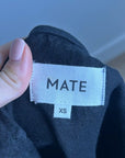 MATE The Label 100% Organic Linen Sqaure Neck Mini Dress Black