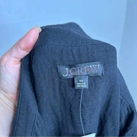 J. Crew J. Crew 100% Cotton Gauze  V- Neck Shirtdress in Black - Cotton