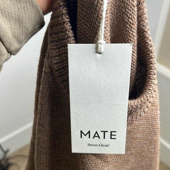 MATE The Label Merino Wool Alpaca Soft Perfect Crew Neck Knit Sweater