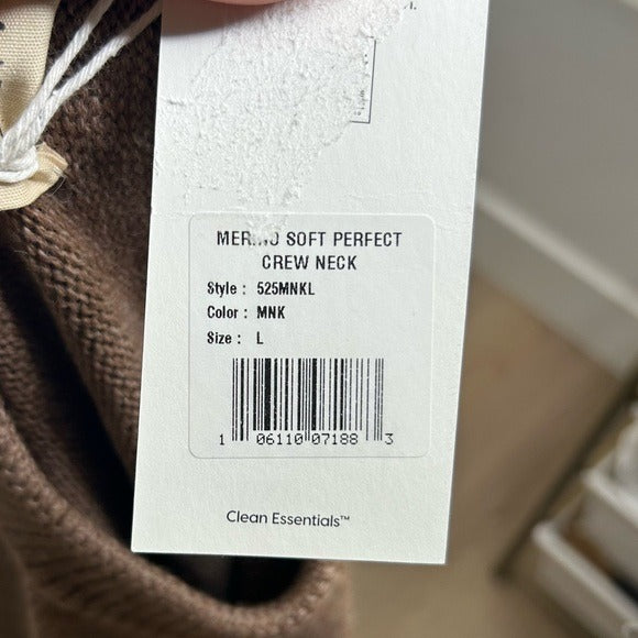 MATE The Label Merino Wool Alpaca Soft Perfect Crew Neck Knit Sweater