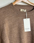 MATE The Label Merino Wool Alpaca Soft Perfect Crew Neck Knit Sweater