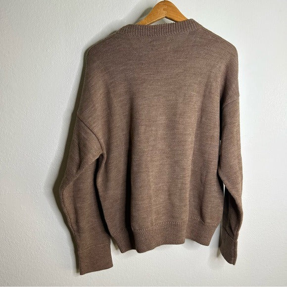MATE The Label Merino Wool Alpaca Soft Perfect Crew Neck Knit Sweater