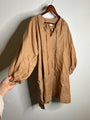 Pippa Ridley 100% Linen Sangria Balloon Sleeve Lightweight Dress in Biscuit