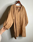 Pippa Ridley 100% Linen Sangria Balloon Sleeve Lightweight Dress in Biscuit