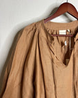Pippa Ridley 100% Linen Sangria Balloon Sleeve Lightweight Dress in Biscuit