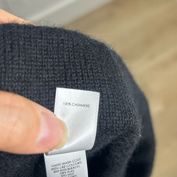 Unsubscribed 100% Cashmere Black Jogger Style Drawstring Pull on Pant