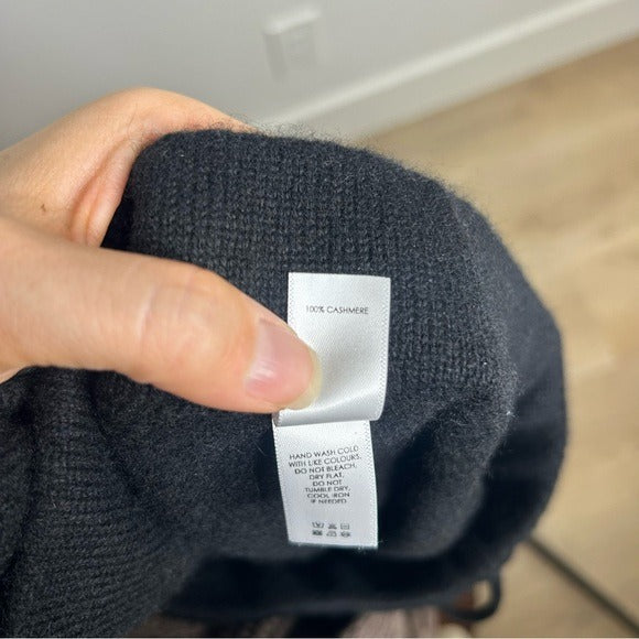 Unsubscribed 100% Cashmere Black Jogger Style Drawstring Pull on Pant