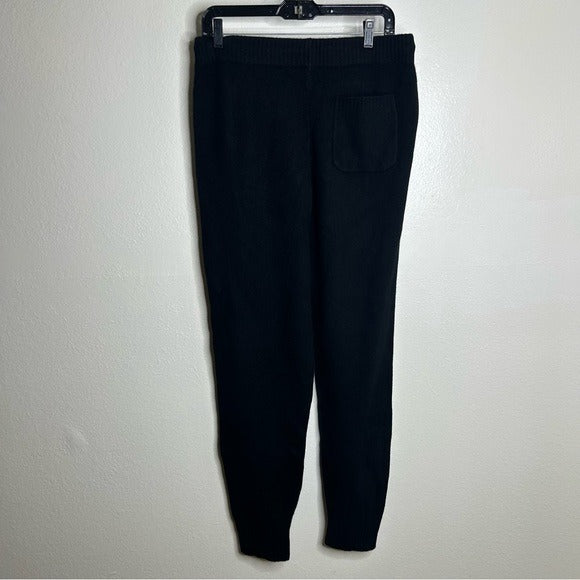 Unsubscribed 100% Cashmere Black Jogger Style Drawstring Pull on Pant