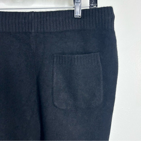 Unsubscribed 100% Cashmere Black Jogger Style Drawstring Pull on Pant
