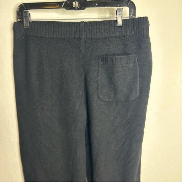Unsubscribed 100% Cashmere Black Jogger Style Drawstring Pull on Pant