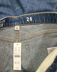 J. Crew 100% Cotton Denim Full Length Demi Boot Leg Jean Leather Patch
