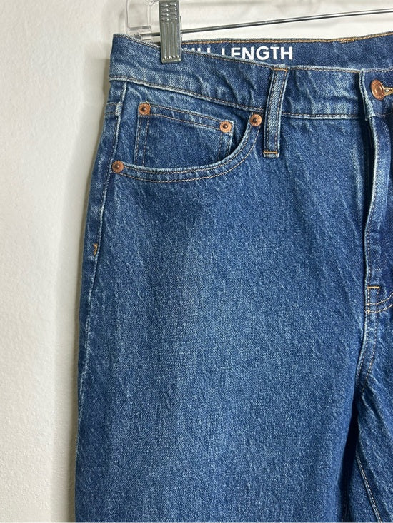 J. Crew 100% Cotton Denim Full Length Demi Boot Leg Jean Leather Patch