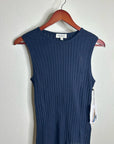 Nation LA 100% Organic Cotton Knit Ribbed Tank Top Ribbed In Night Sky