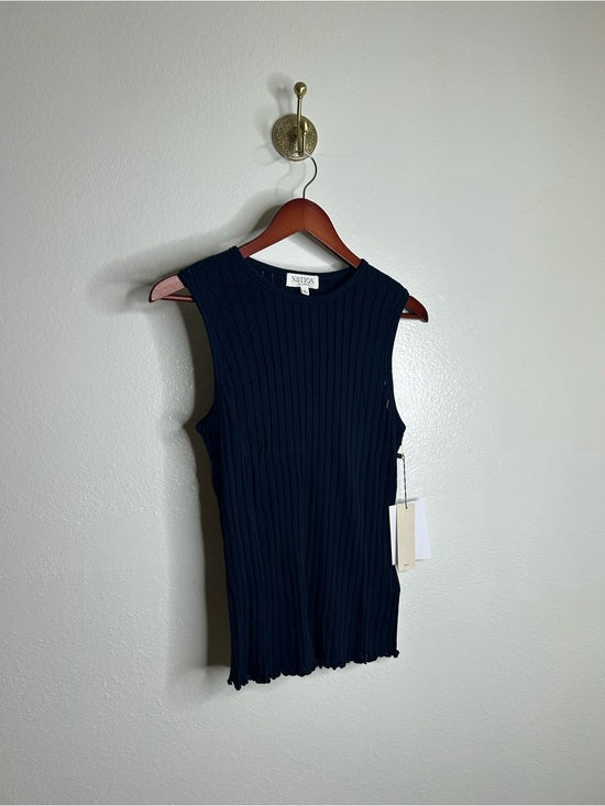 Nation LTD Nation LA 100% Organic Cotton Knit Ribbed Tank Top Ribbed In Night Sky - Cotton